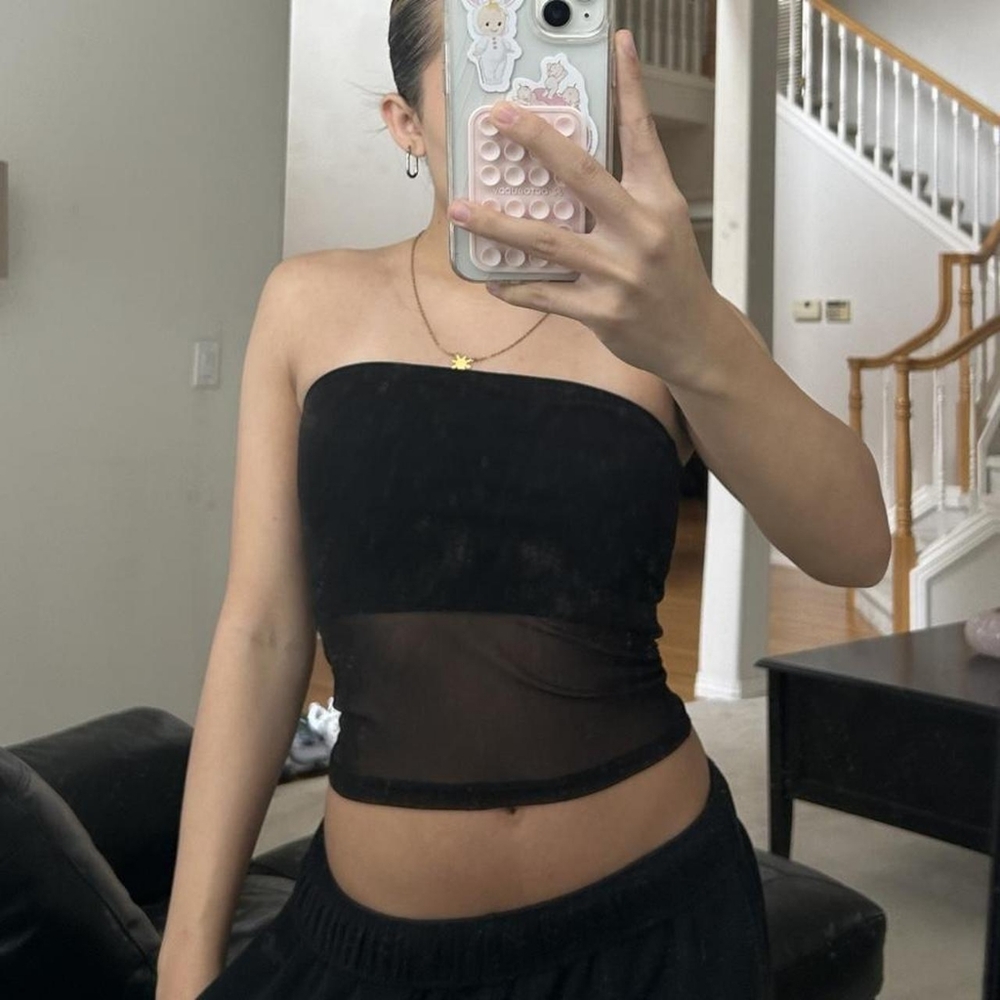 Black sheer tube top